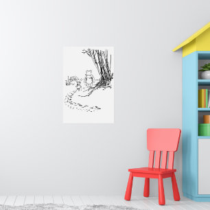 Classic Pooh Bear & Piglet Walking the Path Poster
