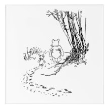 Classic Pooh Bear & Piglet Walking Wall Art