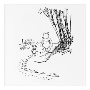 Classic Pooh Bear & Piglet Walking Wall Art