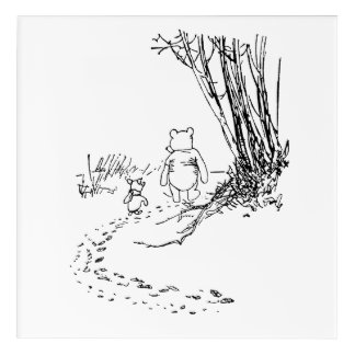 Classic Pooh Bear & Piglet Walking Wall Art