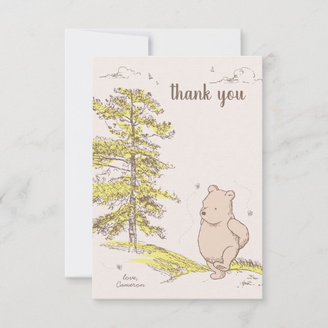 Classic Pooh | Birthday Thank You Invitation (Front)