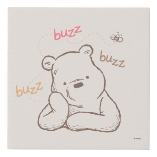 Classic Pooh  Buzz Buzz Buzz Faux Canvas Print