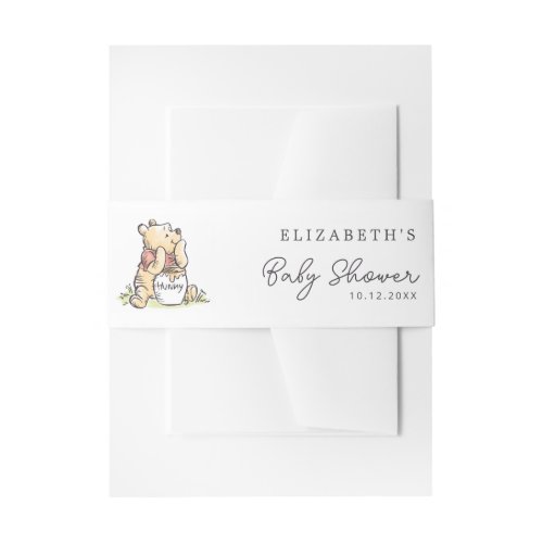 Classic Pooh Hunny Pot Baby Shower Invitation Belly Band