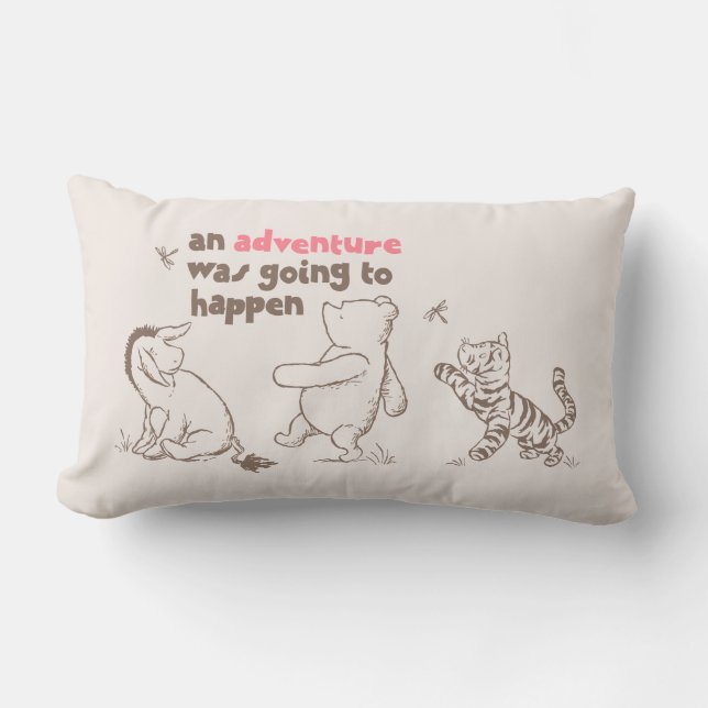 Classic Pooh & Pals | An Adventure was Going to Ha Lumbar Pillow (Front)