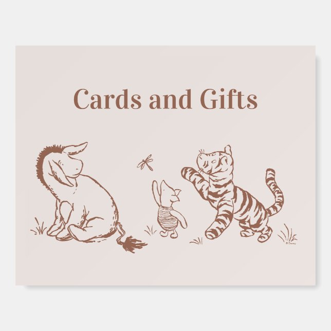 Classic Pooh & Pals Baby Shower Cards & Gifts Foam Board (Front)