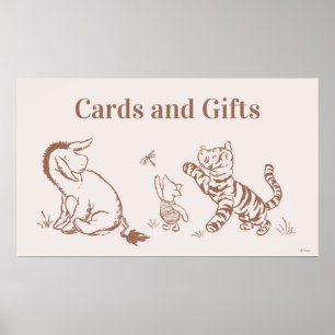 Classic Pooh & Pals Baby Shower Cards & Gifts Poster