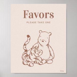 Classic Pooh & Pals Baby Shower Cards & Gifts Poster