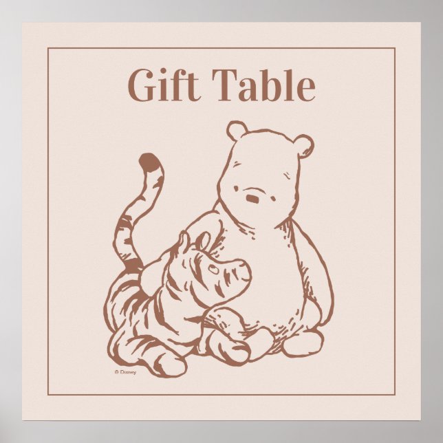 Classic Pooh & Pals Baby Shower Cards & Gifts Poster (Front)
