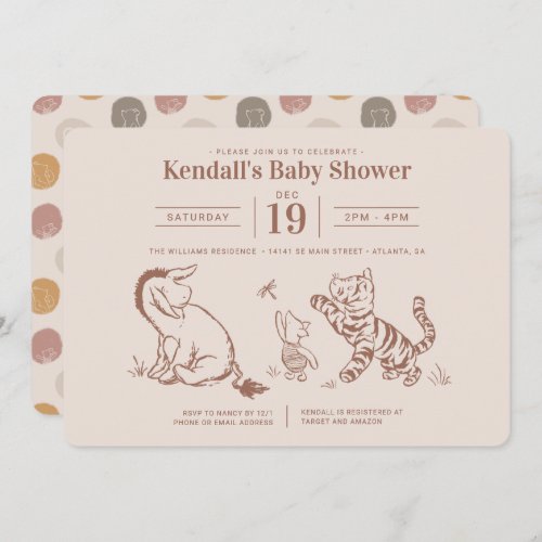 Classic Pooh  Pals Baby Shower Invitation