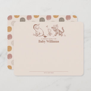 Classic Pooh & Pals Baby Shower Note Card