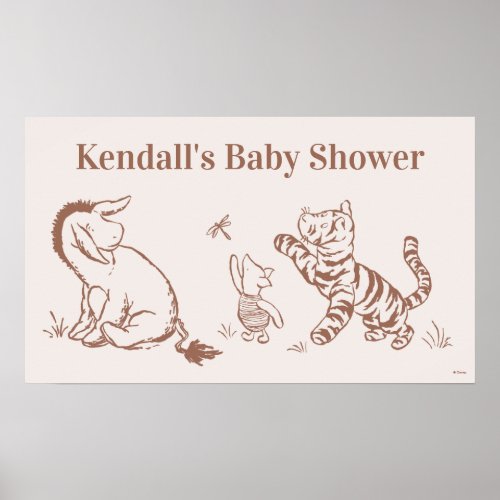 Classic Pooh  Pals Baby Shower Poster