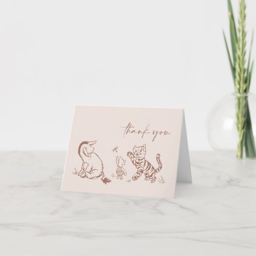 Classic Pooh  Pals Baby Shower Thank You Card