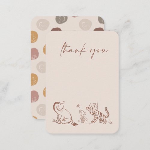 Classic Pooh  Pals Baby Shower Thank You Place Card