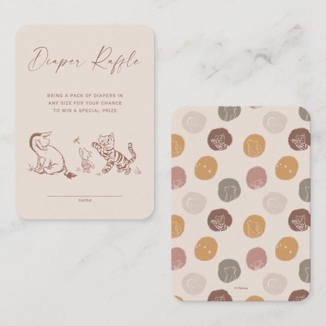 Classic Pooh & Pals Diaper Raffle Insert Card (Front/Back)