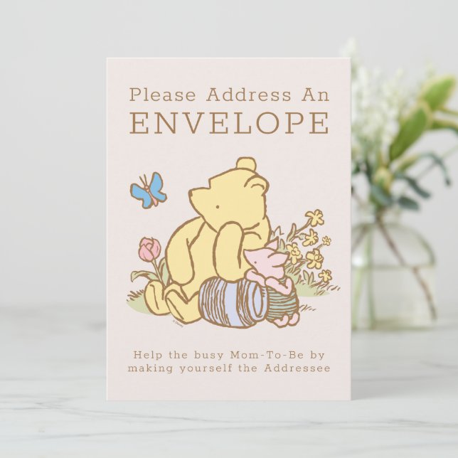 Classic Pooh & Piglet Baby Shower Invitation (Standing Front)