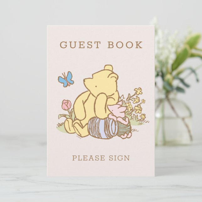 Classic Pooh & Piglet Baby Shower Invitation (Standing Front)