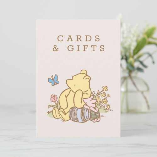 Classic Pooh  Piglet Baby Shower Invitation