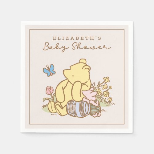 Classic Pooh  Piglet Baby Shower Napkins