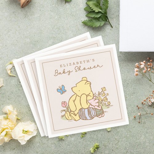 Classic Pooh & Piglet Baby Shower Napkins