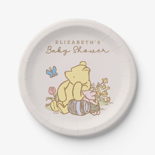 Classic Pooh  Piglet Baby Shower Paper Plates