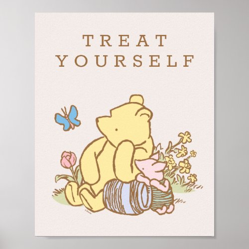 Classic Pooh  Piglet Baby Shower Poster