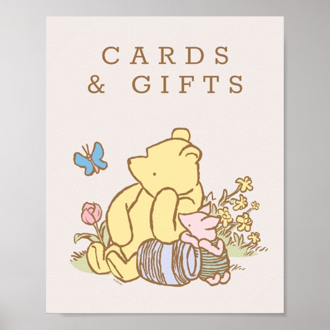 Classic Pooh & Piglet Baby Shower Poster (Front)