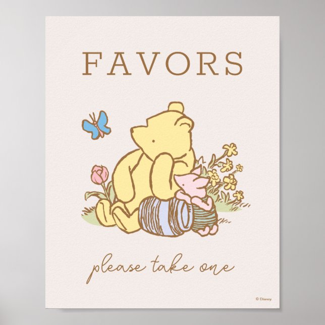 Classic Pooh & Piglet Baby Shower Poster (Front)