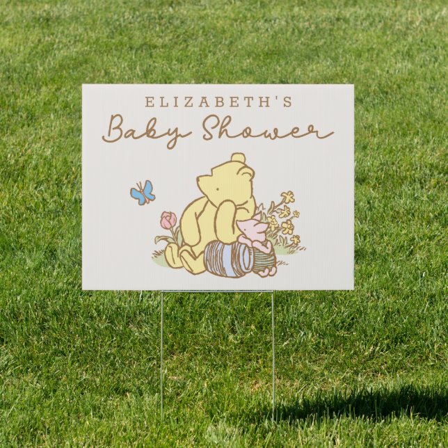 Classic Pooh & Piglet Baby Shower Sign (Insitu)