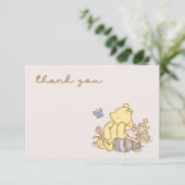 Classic Pooh & Piglet Baby Shower Thank You Invitation (Standing Front)