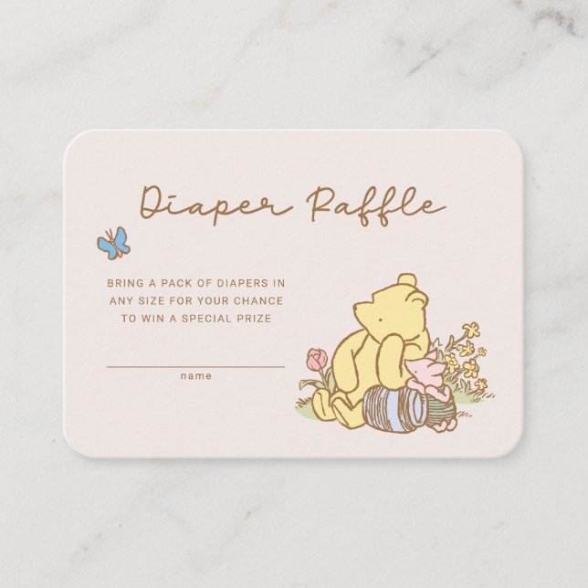 Classic Pooh & Piglet Diaper Raffle Insert Card (Front)
