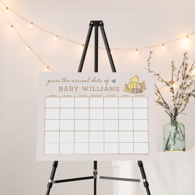 Classic Pooh & Piglet | Guess the Due Date Foam Board (In Situ (Stand))