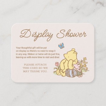 Classic Pooh & Piglet No Wrap Baby Shower Place Card by winniethepooh at Zazzle