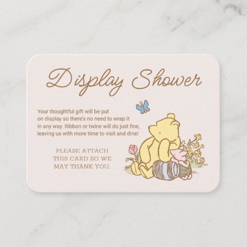 Classic Pooh  Piglet No Wrap Baby Shower Place Card