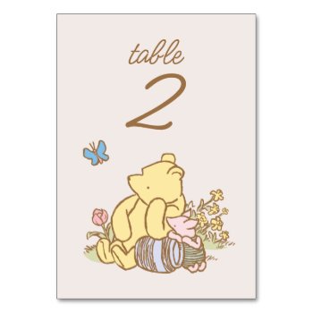 Classic Pooh & Piglet No Wrap Baby Shower Table Number by winniethepooh at Zazzle