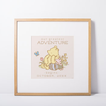 Classic Pooh & Piglet | Pregnancy Announcement Poster by winniethepooh at Zazzle