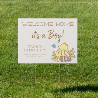 Classic Pooh & Piglet | Welcome Baby Sign
