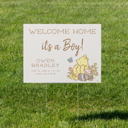 Classic Pooh  Piglet  Welcome Baby Sign