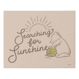 Classic Pooh   Searching for Sunshine Faux Canvas Print