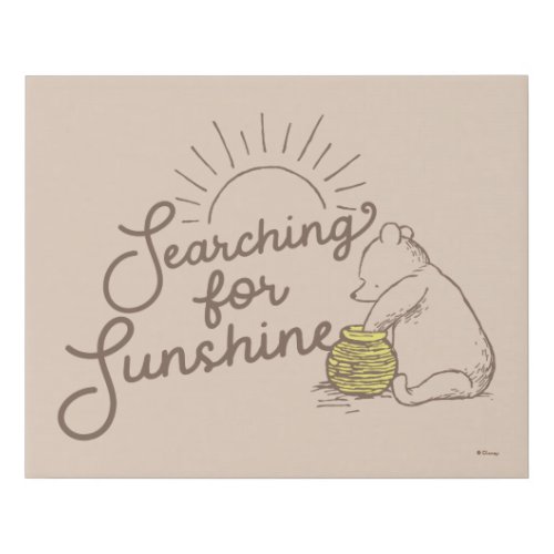 Classic Pooh  Searching for Sunshine Faux Canvas Print