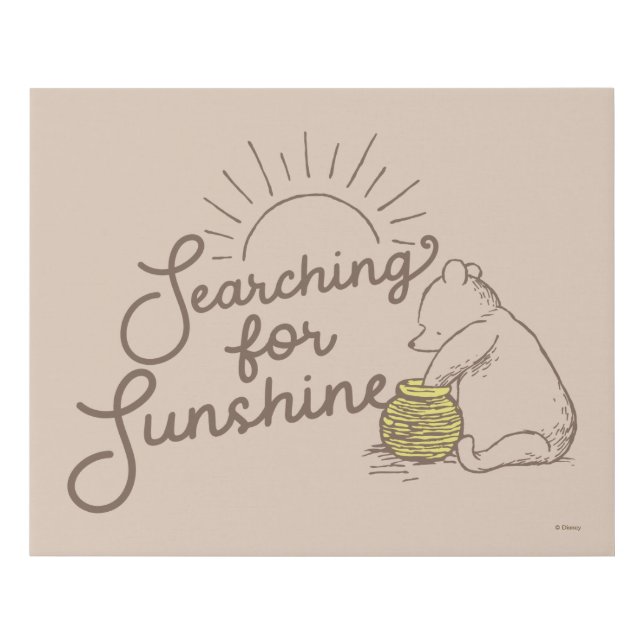 Classic Pooh | Searching for Sunshine Faux Canvas Print (Front)