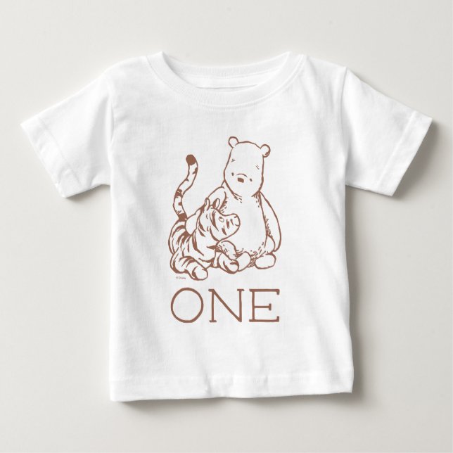 Classic Pooh & Tigger | 1st Birthday - One Baby T-Shirt (Front)