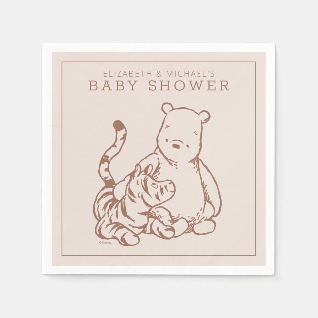 Classic Pooh & Tigger Baby Shower Napkins (Front)