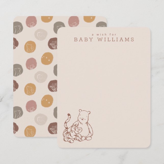 Classic Pooh & Tigger Baby Shower Note Card (Front/Back)
