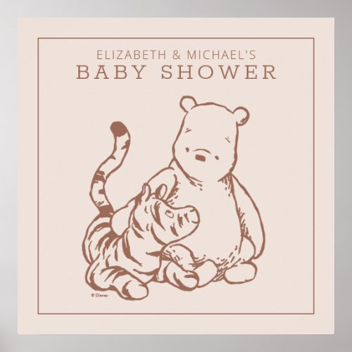 Classic Pooh  Tigger Baby Shower Poster