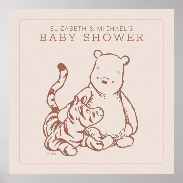 Classic Pooh & Tigger Baby Shower Poster (Front)