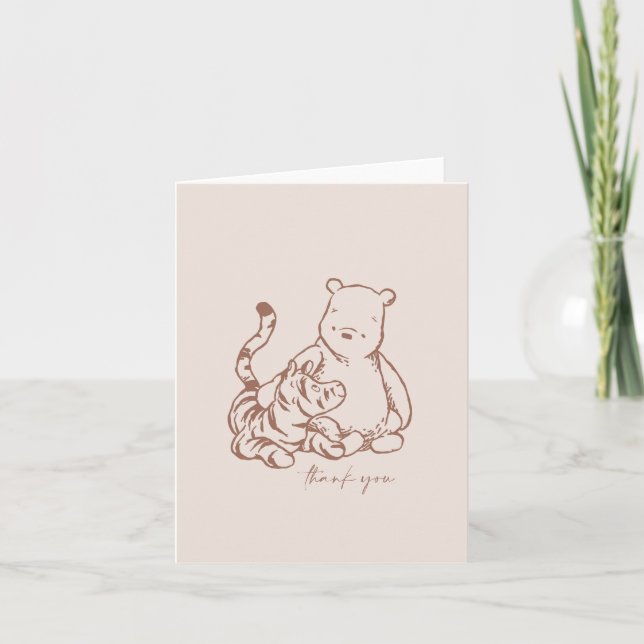 Classic Pooh & Tigger Baby Shower Thank You Card (Front)