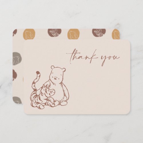 Classic Pooh  Tigger Baby Shower Thank You Invitation