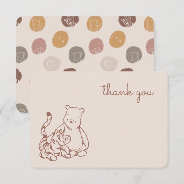 Classic Pooh & Tigger Birthday Thank You Invitation (Front/Back)