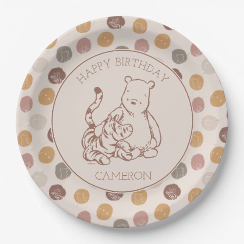 Classic Pooh  Tigger First Birthday Paper Plates