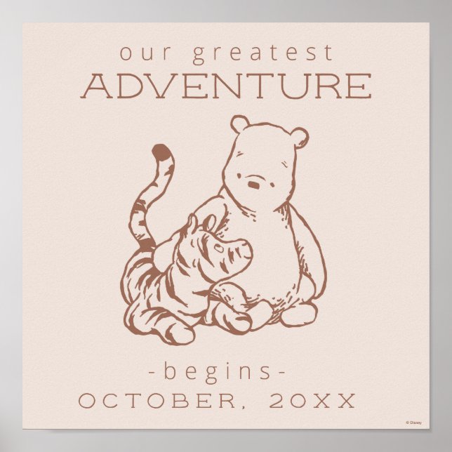Classic Pooh & Tigger | Pregnancy Announcement Poster (Front)